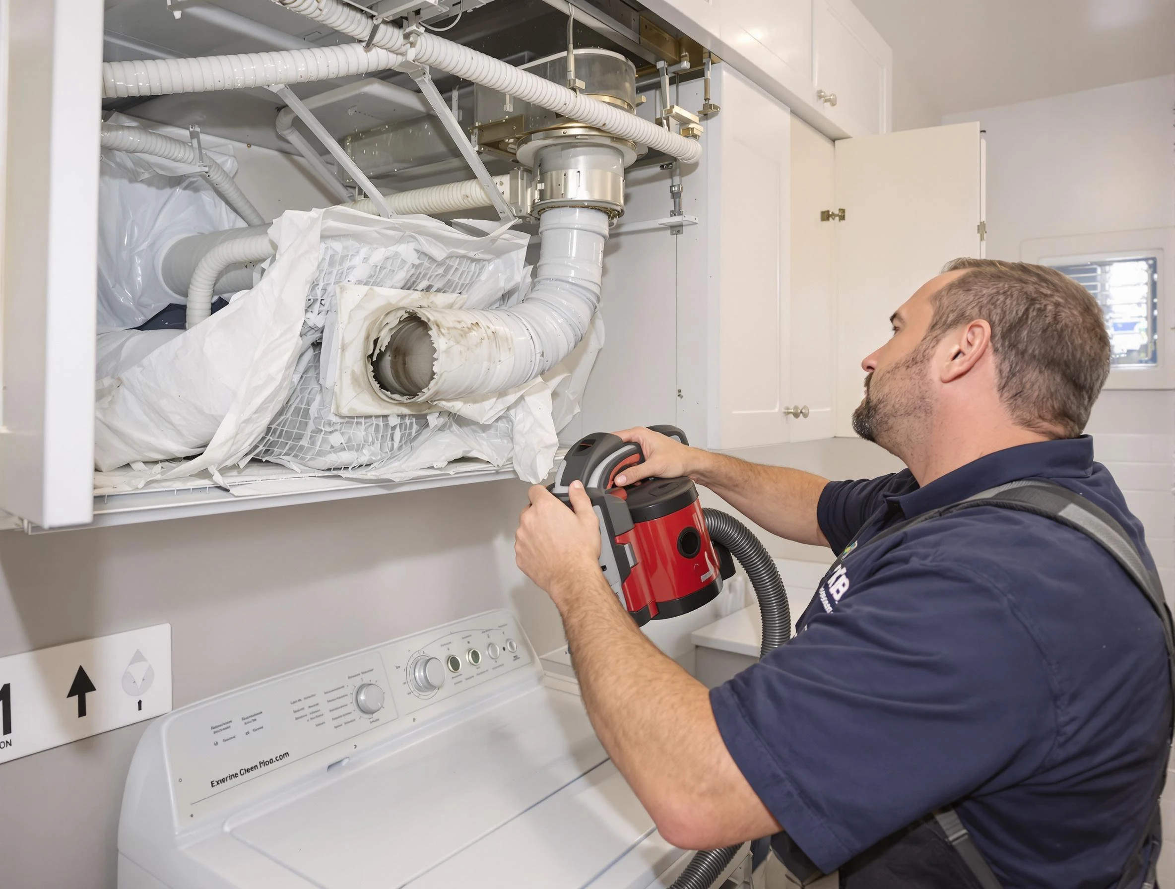 Talladega Dryer Vent Cleaning technician performing professional exhaust vent cleaning at a residential property in Talladega